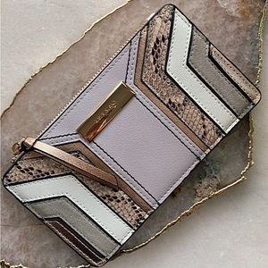 River Island Grey & Faux Snakeskin Wallet